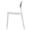 Fabulaxe Modern Plastic Outdoor Dining Chair with Open Oval Back Design, White QI004226.WT - alternate 3